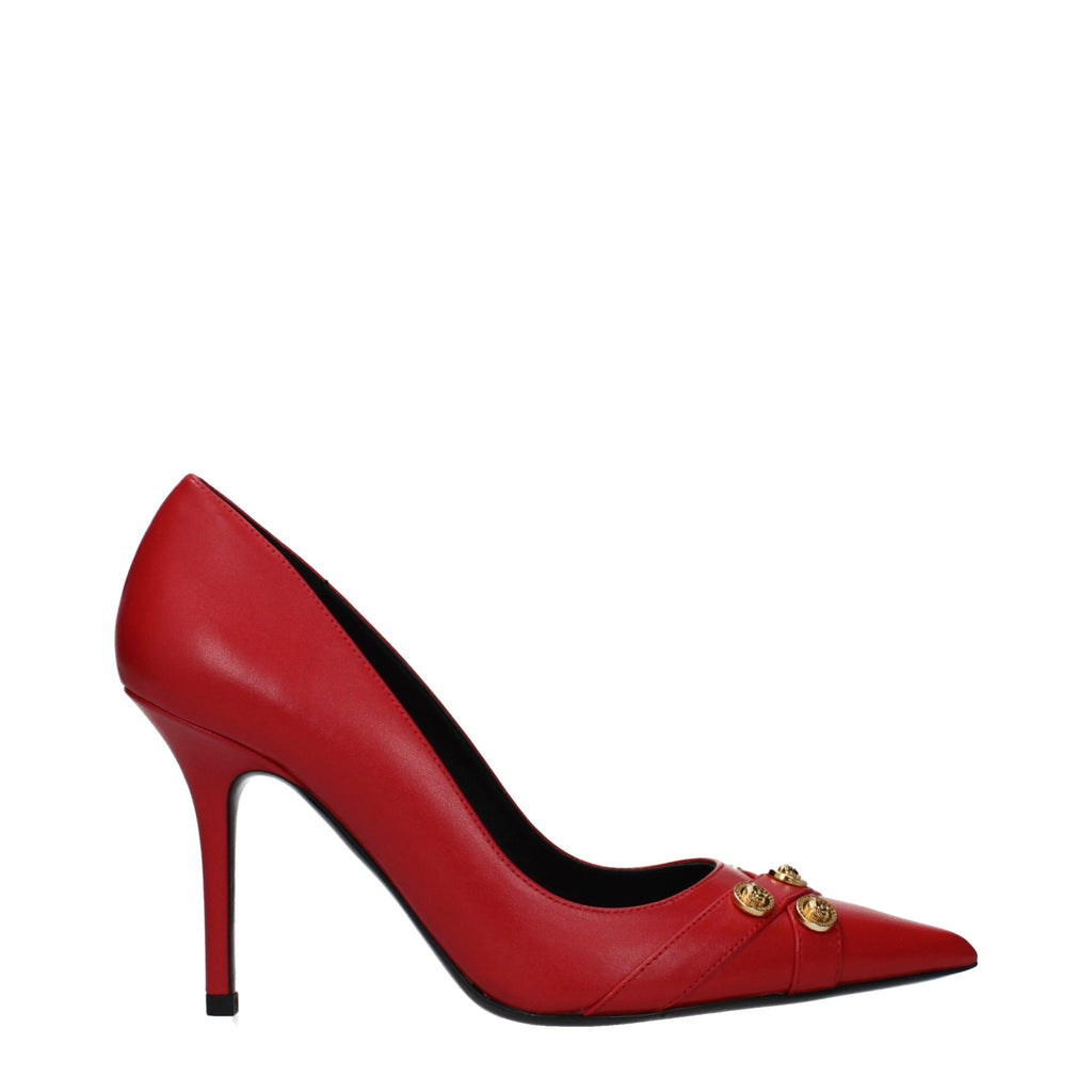 Versace Red Leather High Heel Pumps
