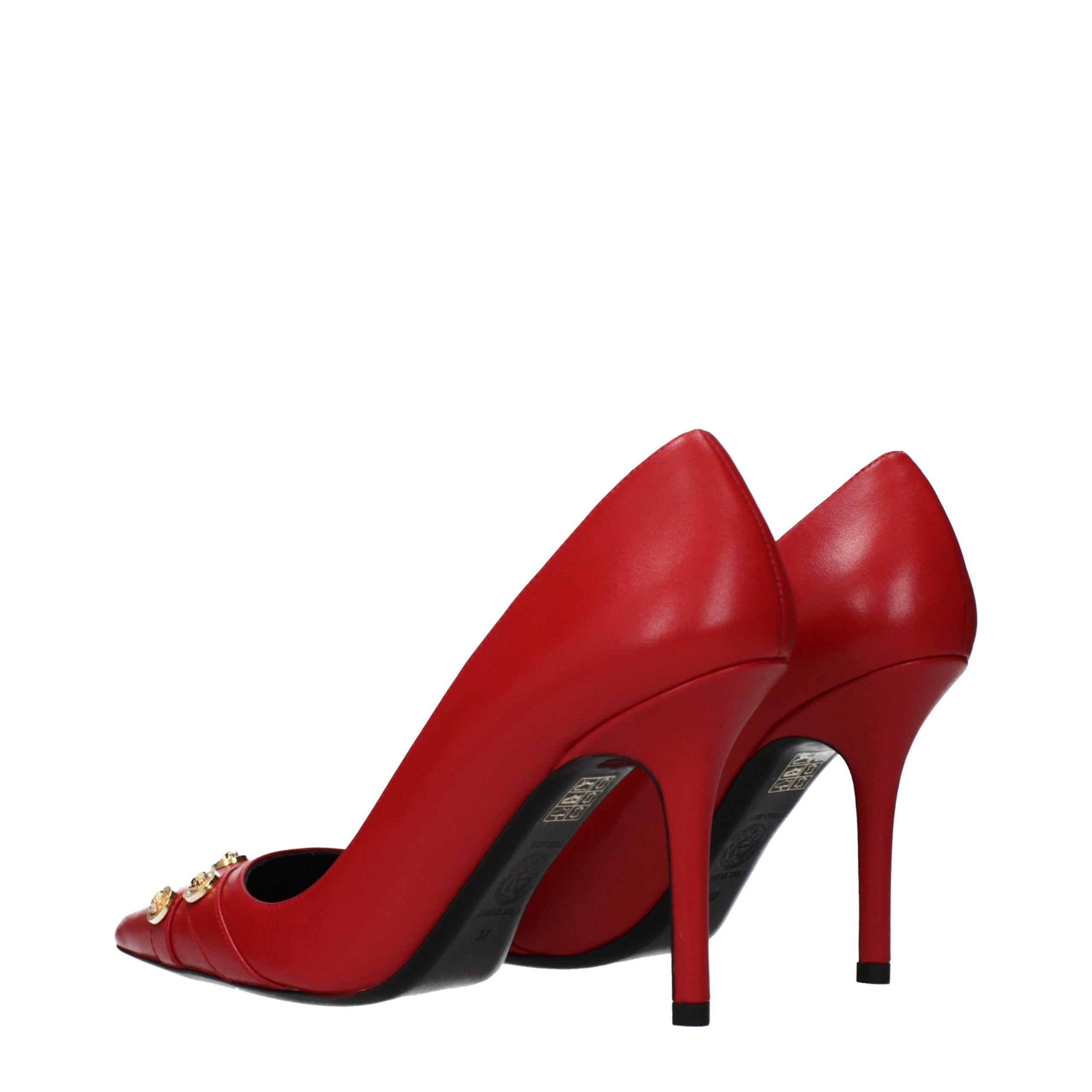 Versace Red Leather High Heel Pumps