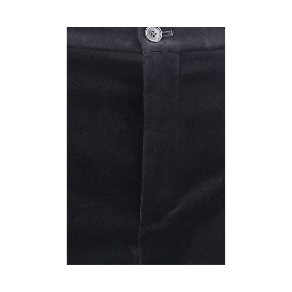 Saint Laurent Black Cotton Casual Pants