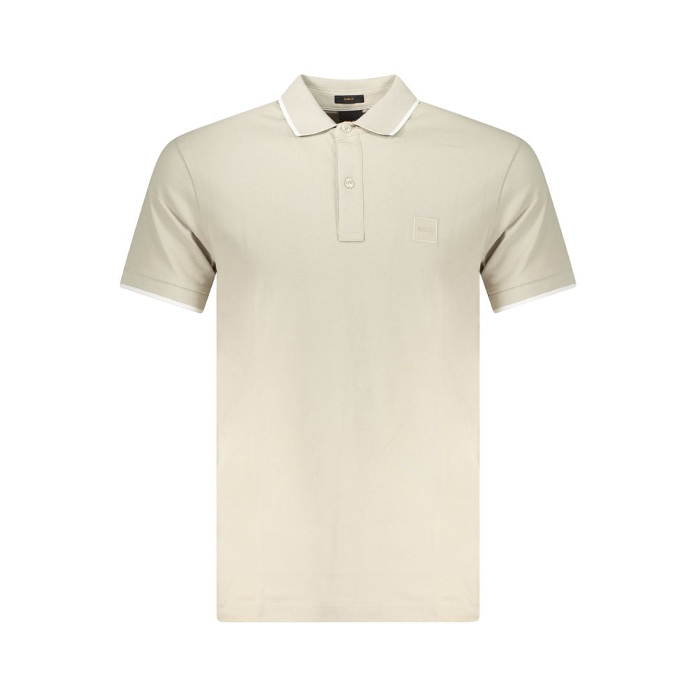 Hugo Boss Beige Cotton Men Polo Shirt