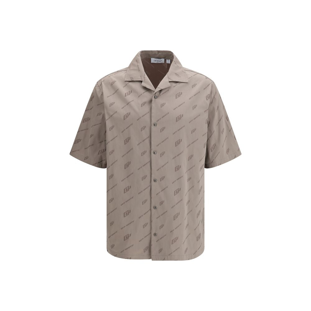Off-White Beige Viscose Shortsleeve Shirt