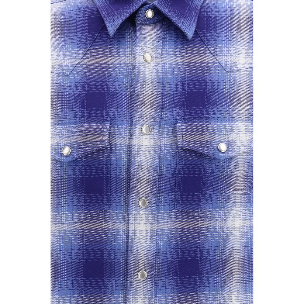 Tom Ford Blue Cotton Pattern Shirt