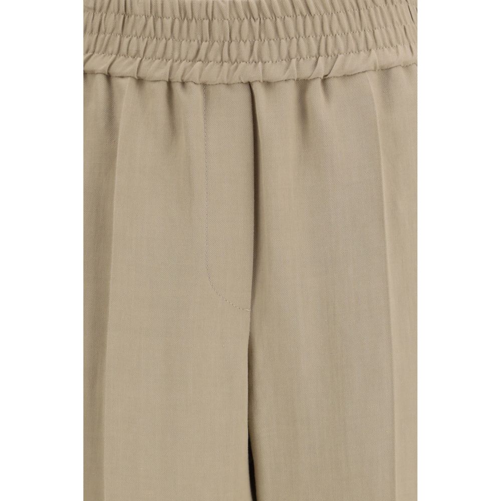 Brunello Cucinelli Beige Viscose Casual Pants