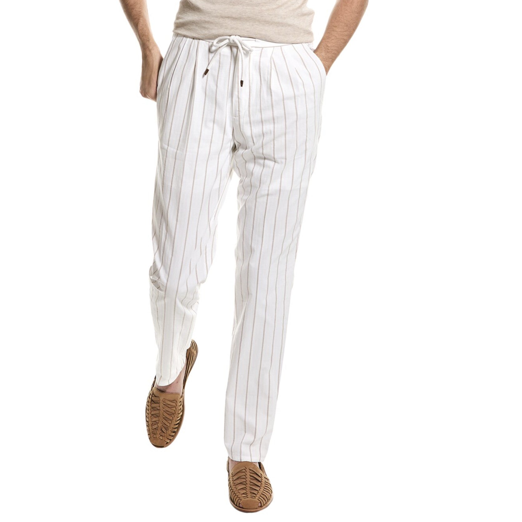 Brunello Cucinelli Bicolor Cotton Casual Pants