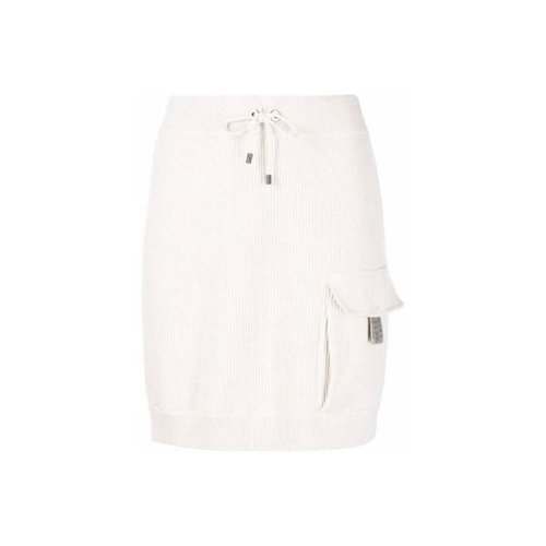 Brunello Cucinelli Beige Cotton Mini Skirt