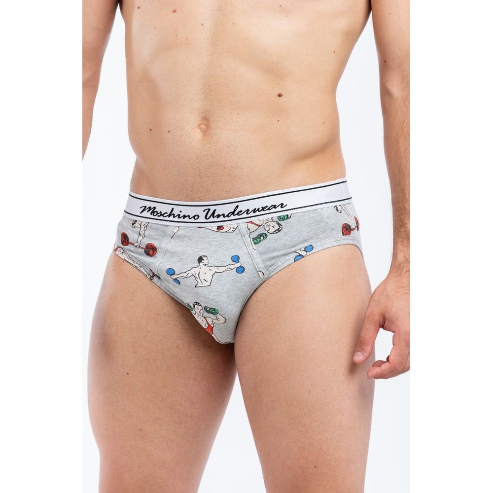 Moschino Gray Cotton Briefs