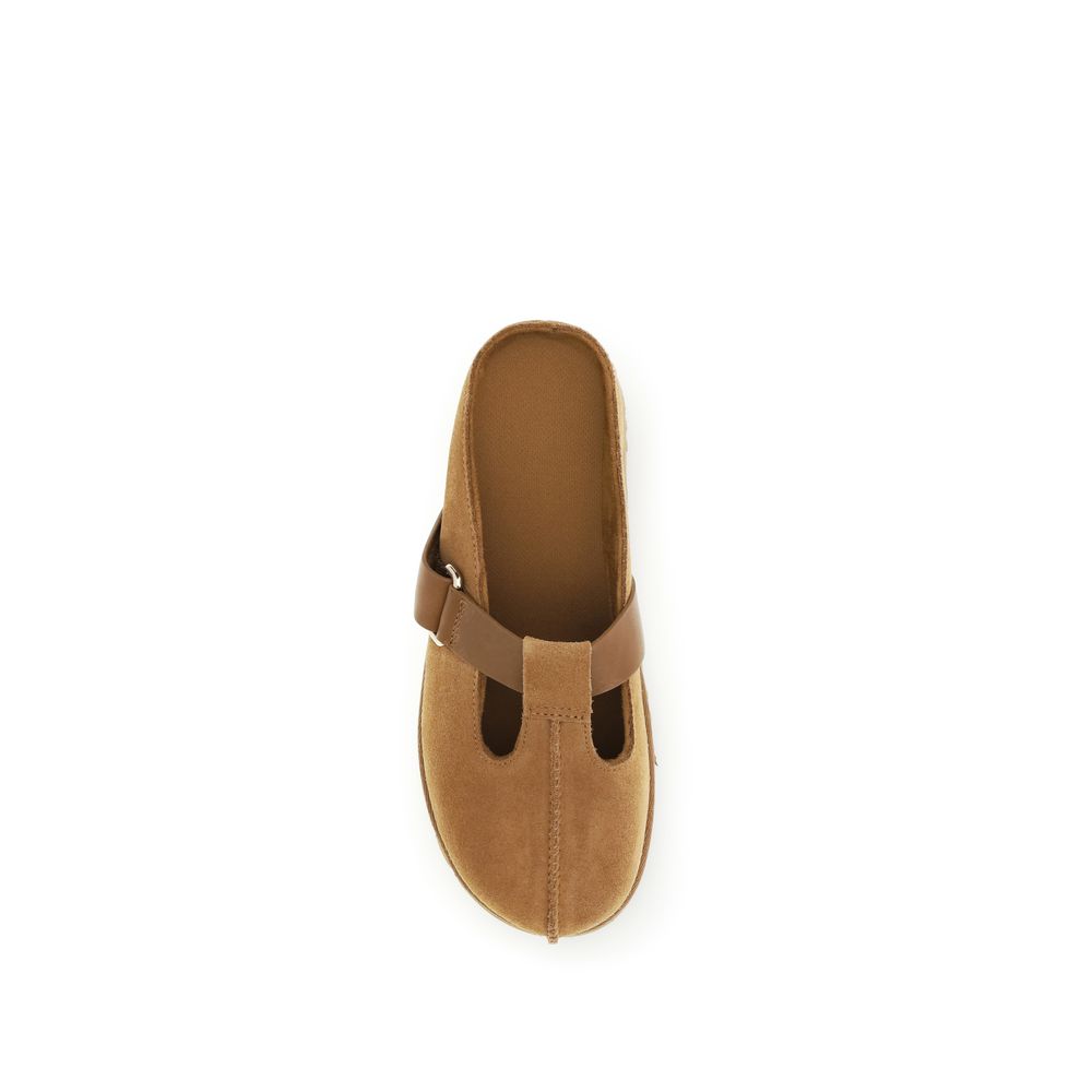 UGG Brown Calf Leather Bos Taurus Mules