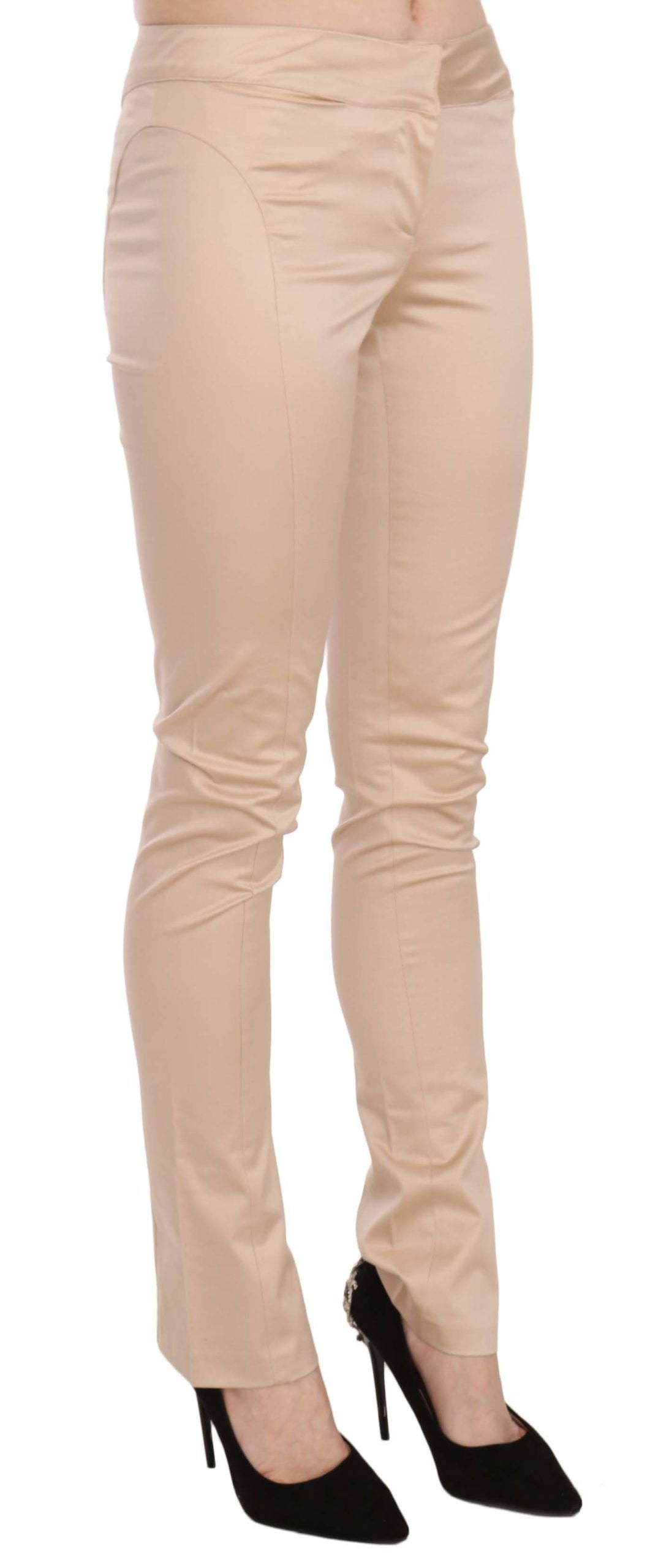 Pantalon skinny taille basse crème Just Cavalli