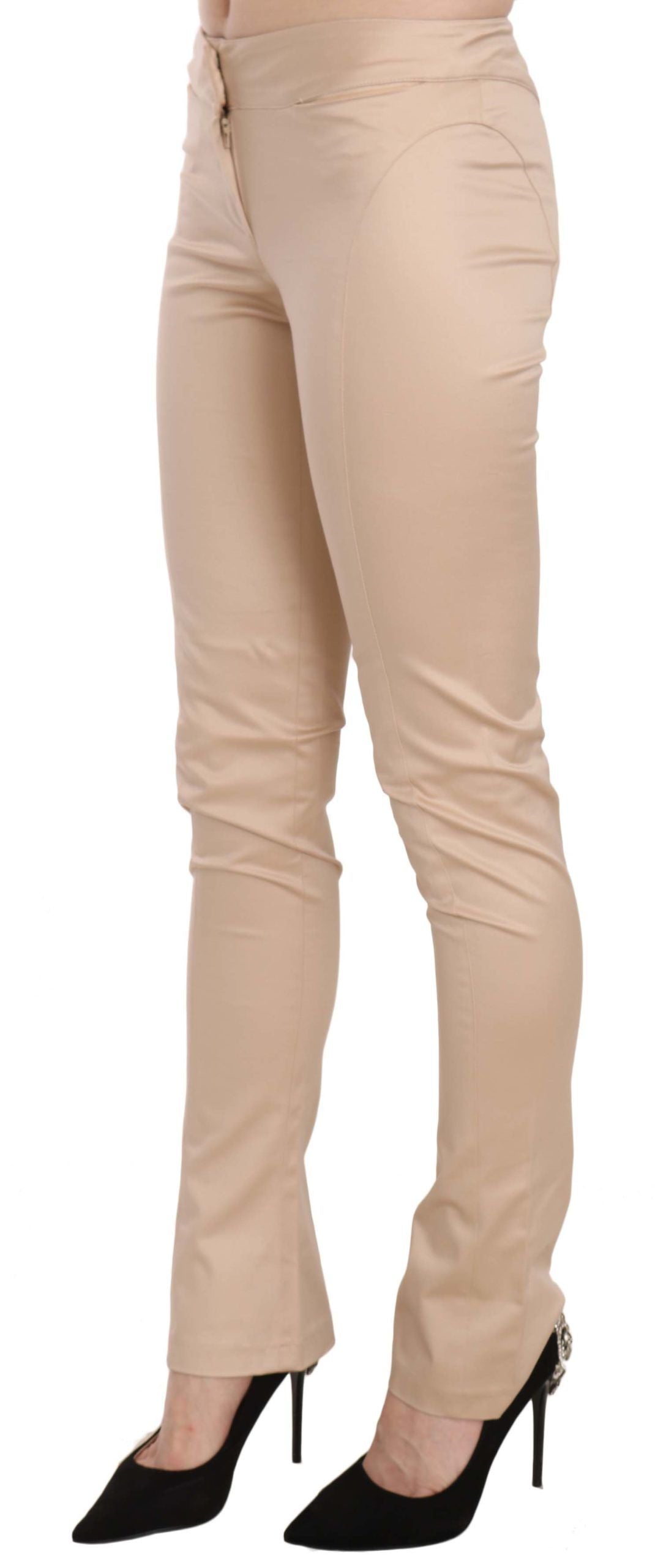 Pantalon skinny taille basse crème Just Cavalli