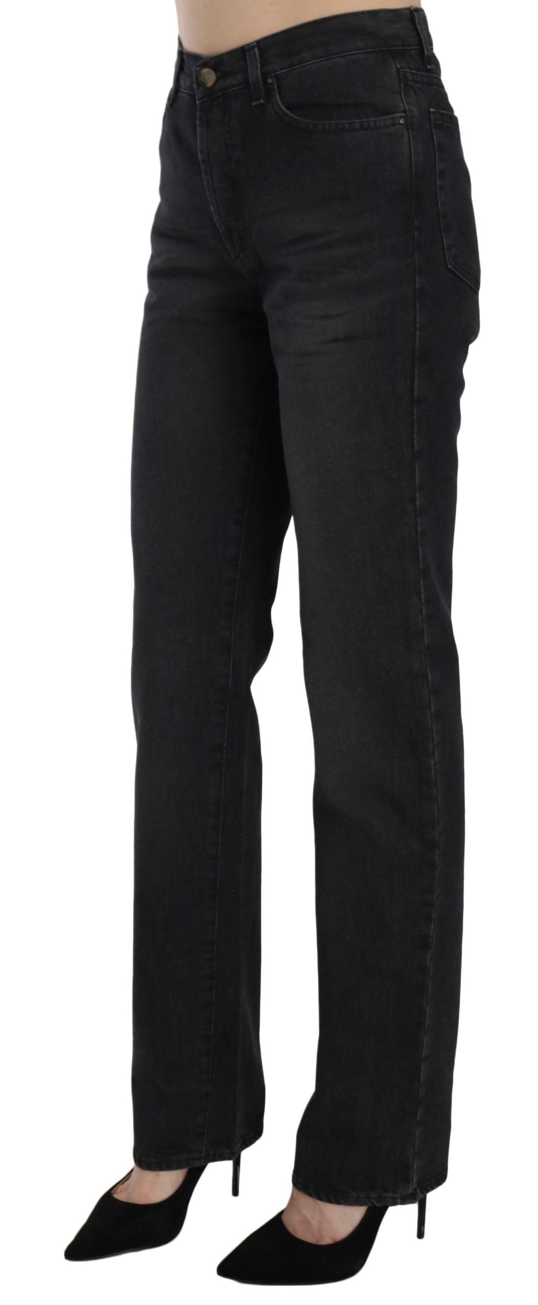 Jean droit taille haute délavé noir Just Cavalli