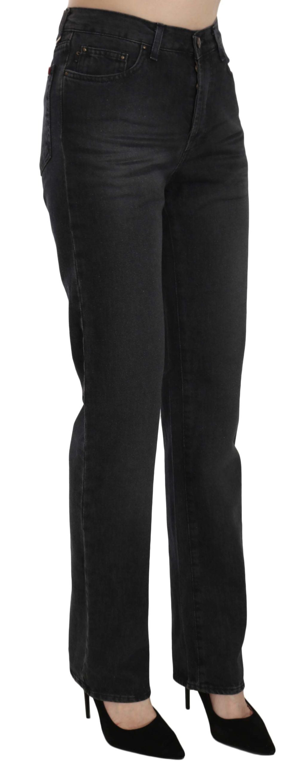 Jean droit taille haute délavé noir Just Cavalli