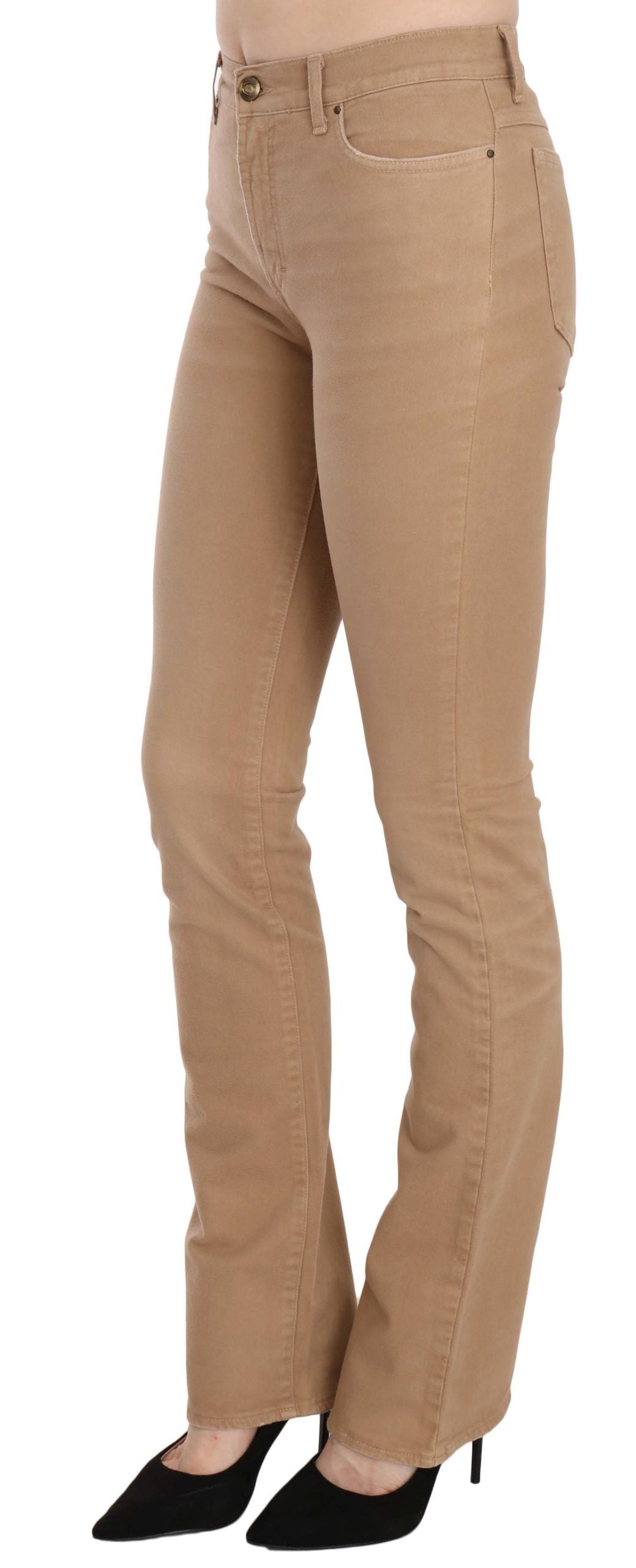 Pantalon skinny taille moyenne en coton stretch marron Just Cavalli
