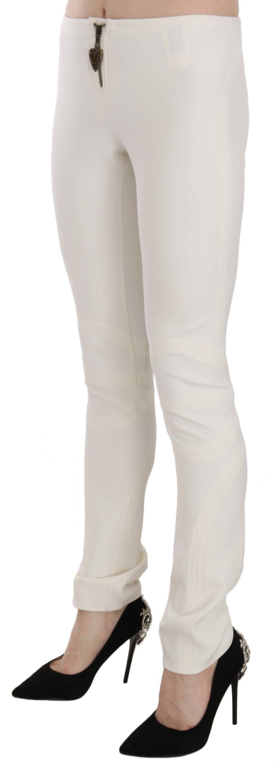 Pantalon skinny taille moyenne blanc Just Cavalli