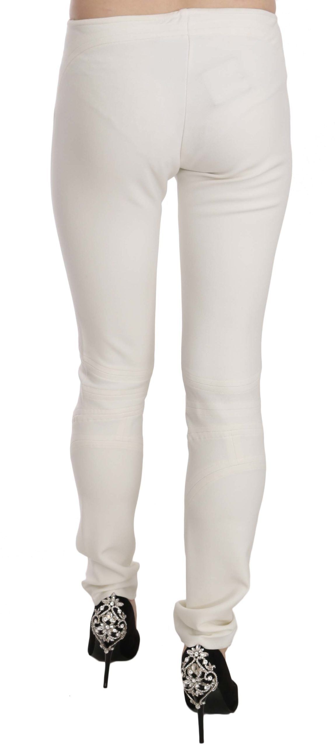 Pantalon skinny taille moyenne blanc Just Cavalli