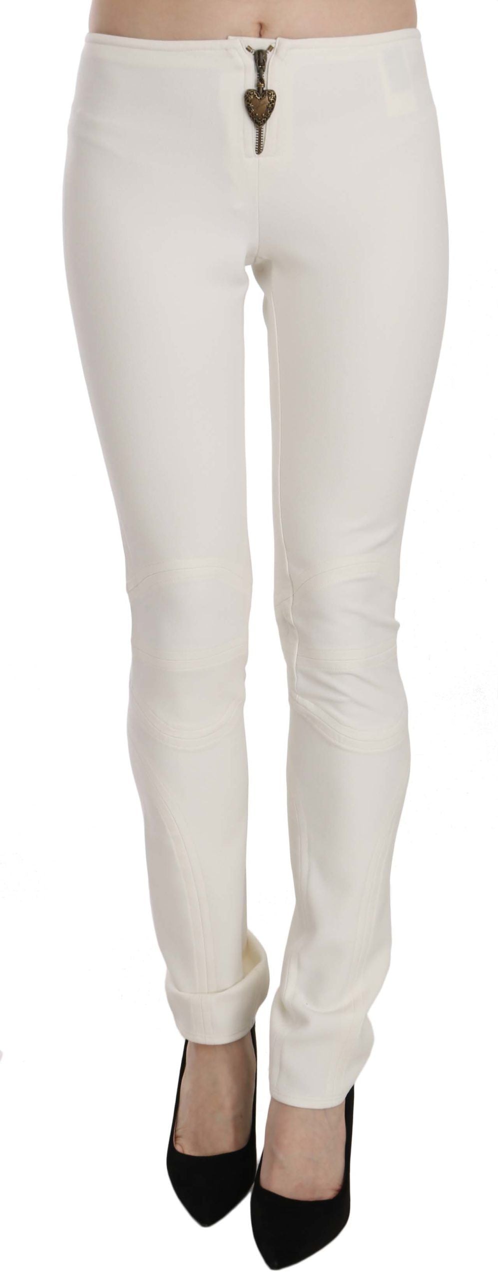 Pantalon skinny taille moyenne blanc Just Cavalli