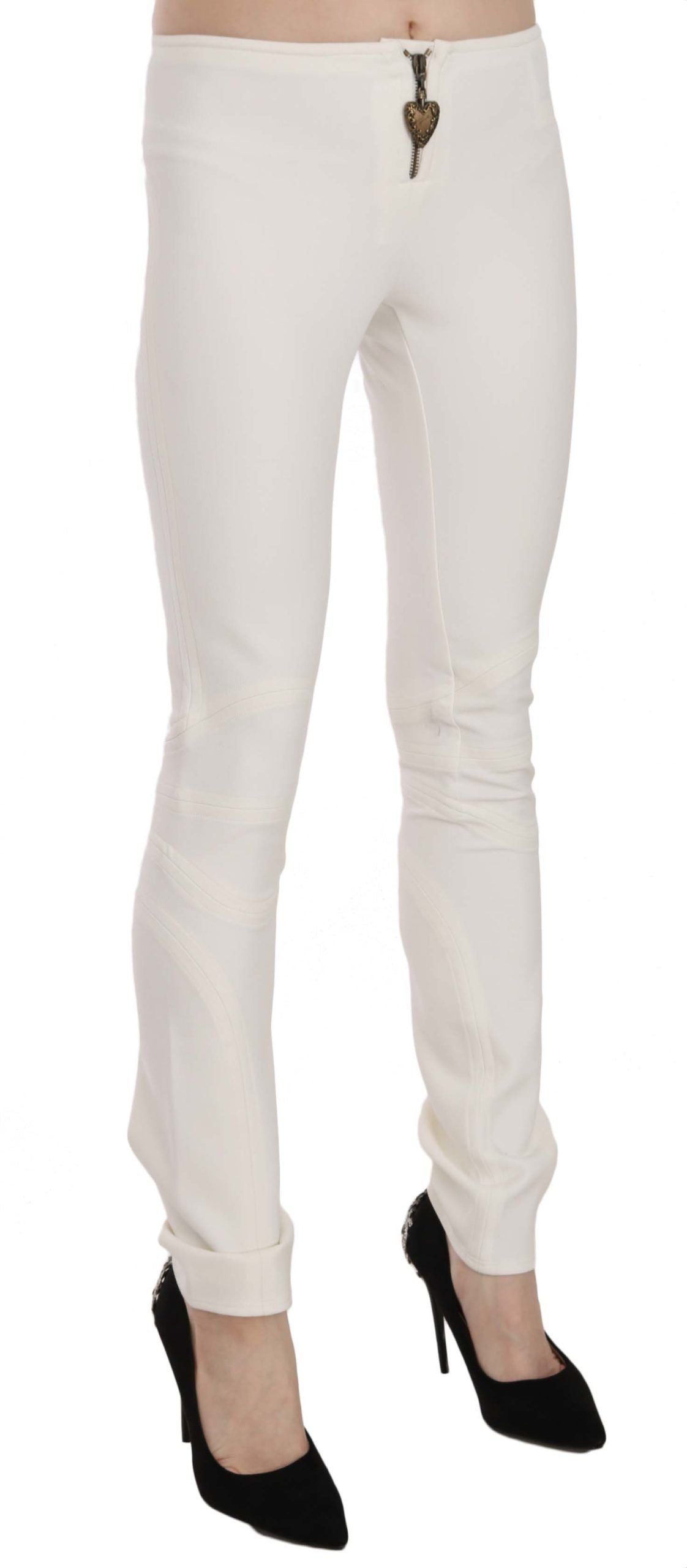 Pantalon skinny taille moyenne blanc Just Cavalli