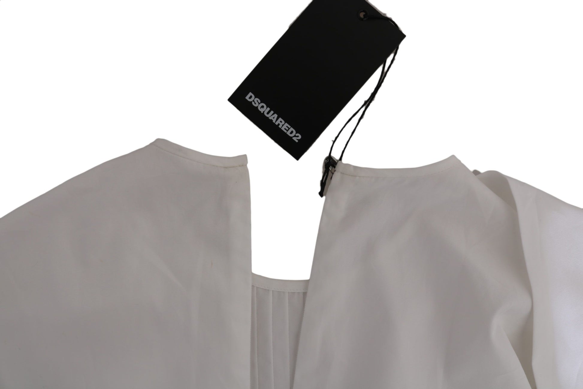 Chemisier blanc à col rond et manches longues en coton Dsquared²