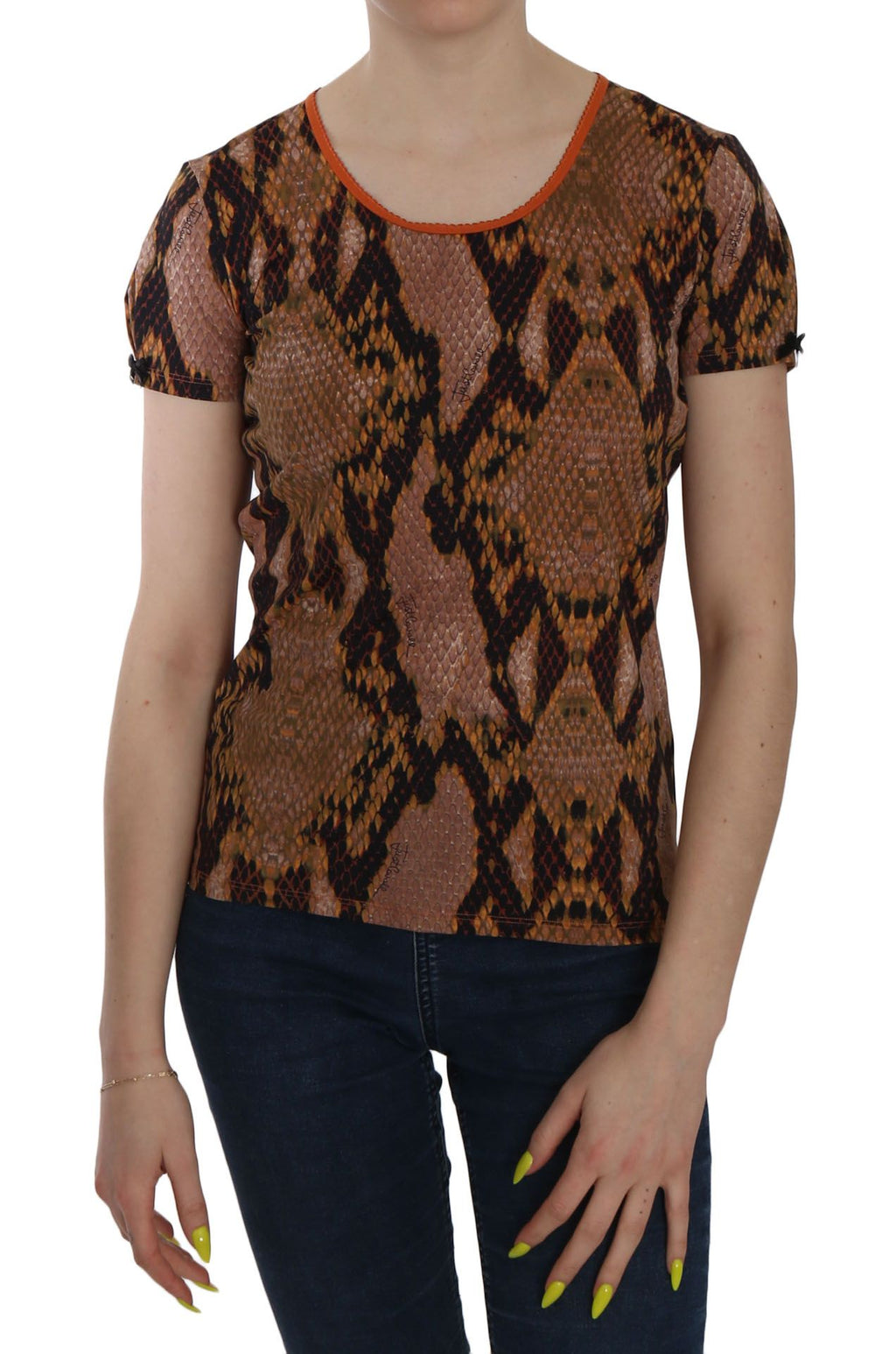 T-shirt à manches courtes imprimé peau de serpent Just Cavalli