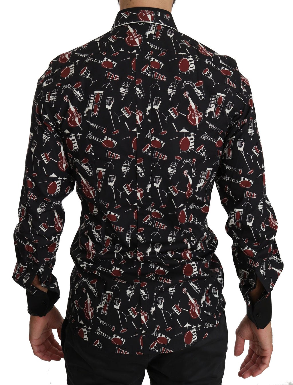 Chemise slim noire à motif instrument de musique Dolce &amp; Gabbana