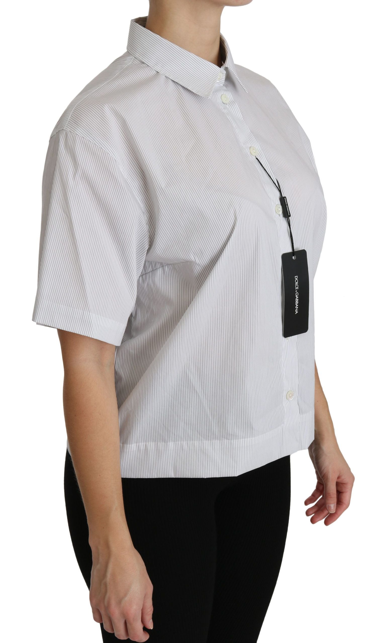 Polo à manches courtes et col blanc Dolce &amp; Gabbana