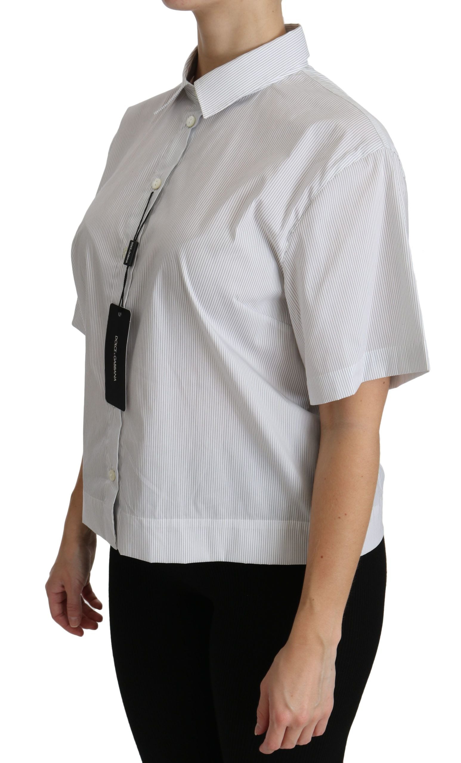 Polo à manches courtes et col blanc Dolce &amp; Gabbana