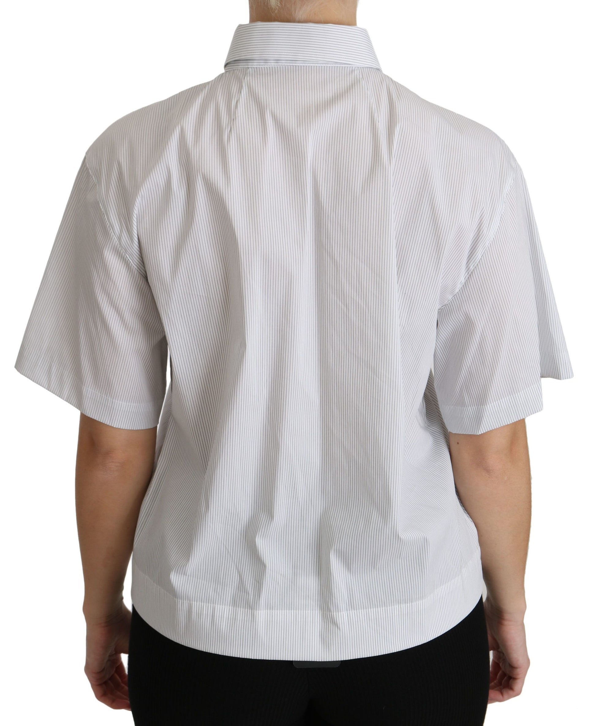 Polo à manches courtes et col blanc Dolce &amp; Gabbana