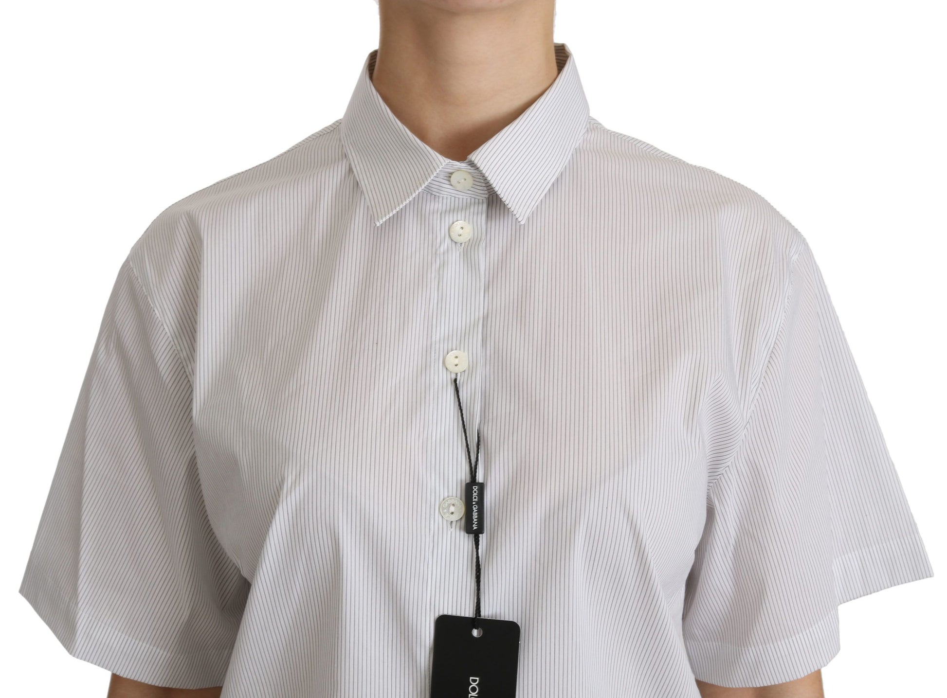 Polo à manches courtes et col blanc Dolce &amp; Gabbana
