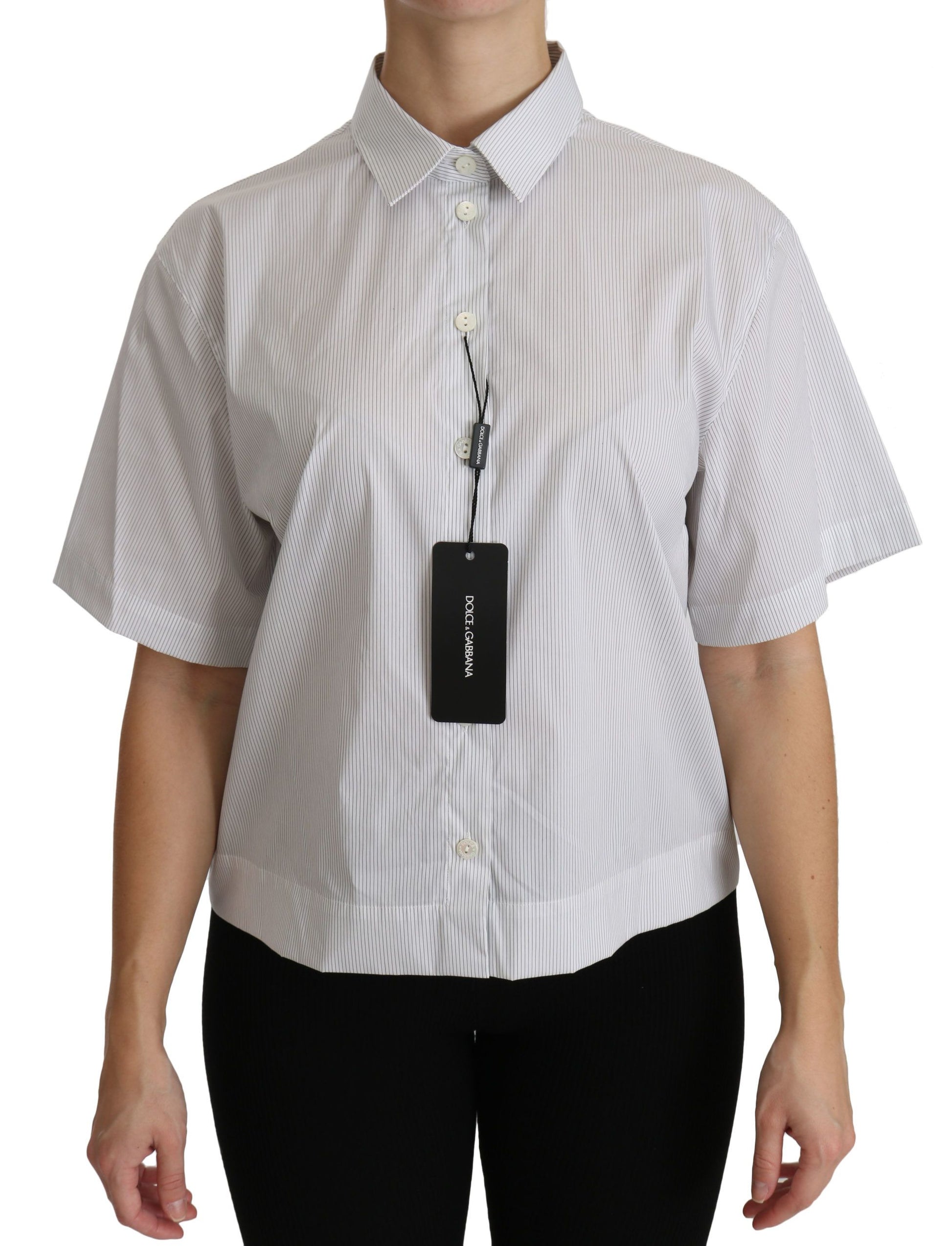 Polo à manches courtes et col blanc Dolce &amp; Gabbana