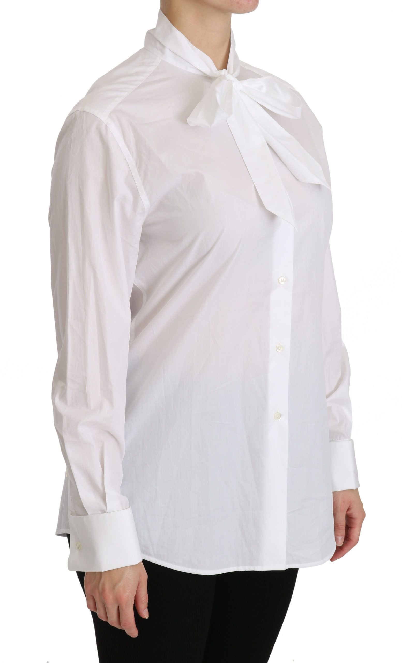 Polo blanc à col roulé et manches longues Dolce &amp; Gabbana