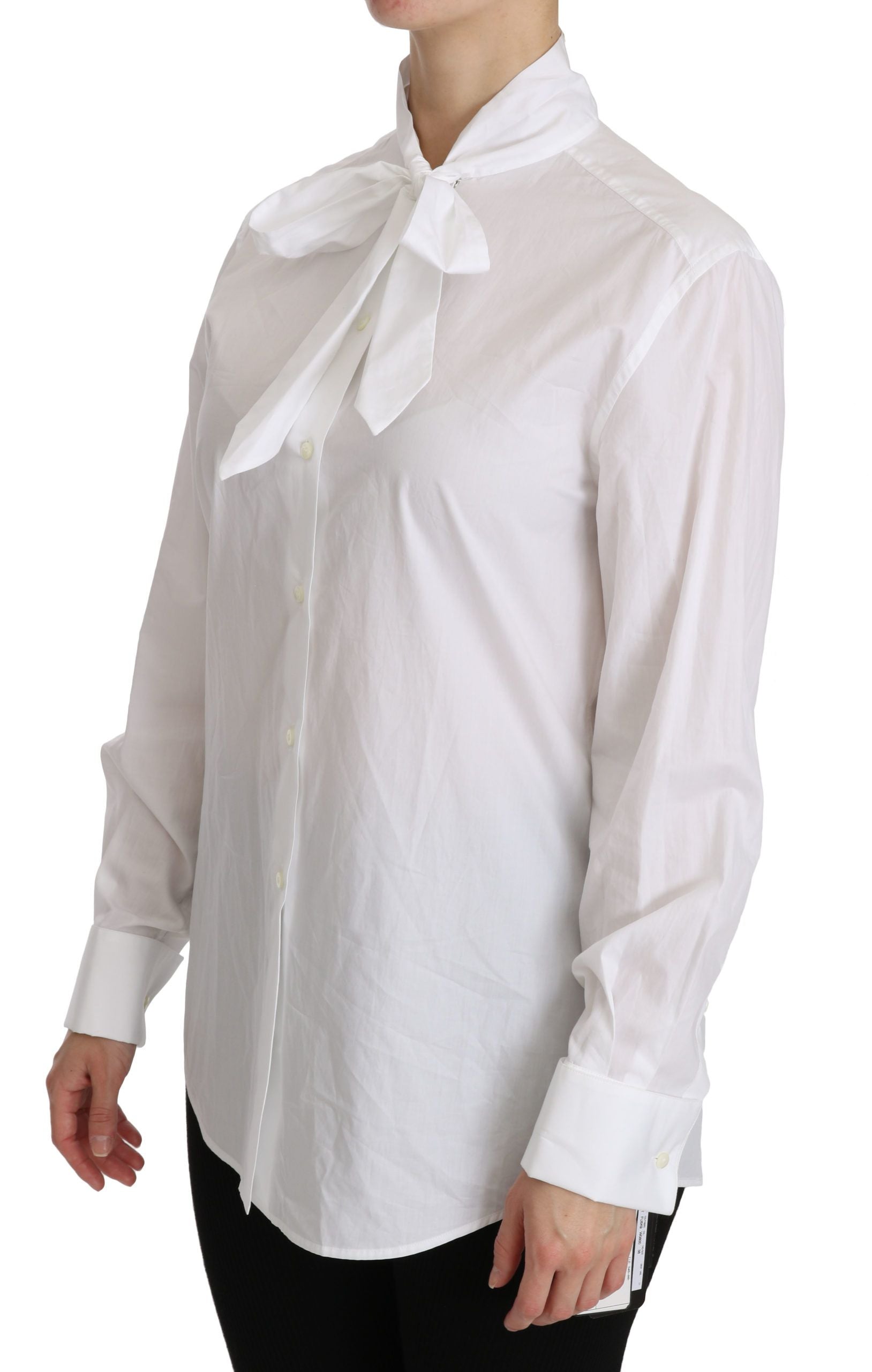 Polo blanc à col roulé et manches longues Dolce &amp; Gabbana