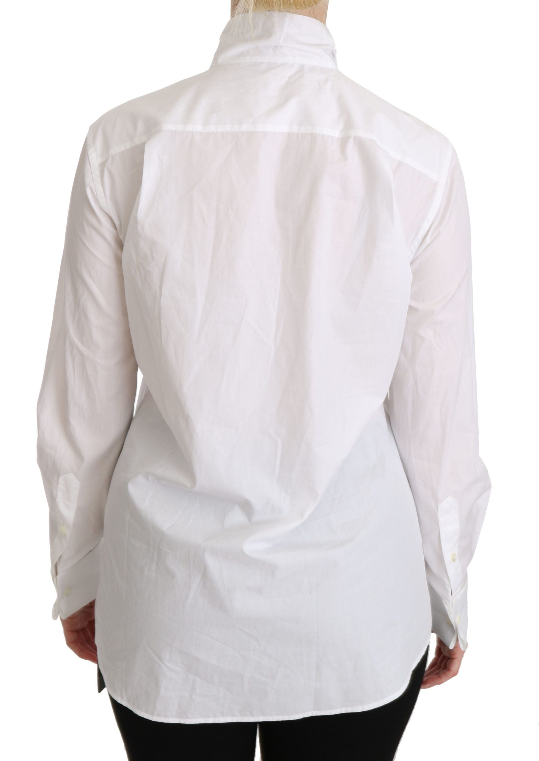 Polo blanc à col roulé et manches longues Dolce &amp; Gabbana