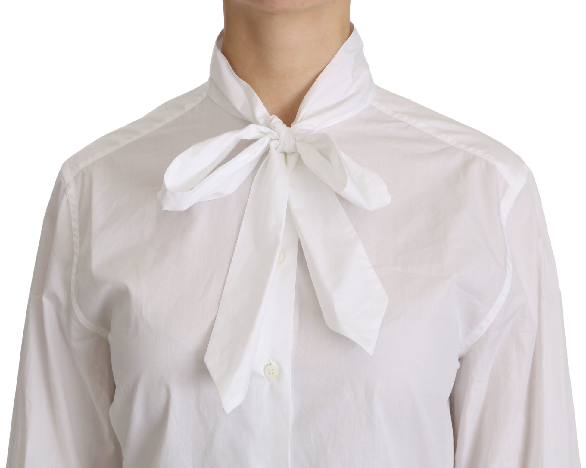 Polo blanc à col roulé et manches longues Dolce &amp; Gabbana