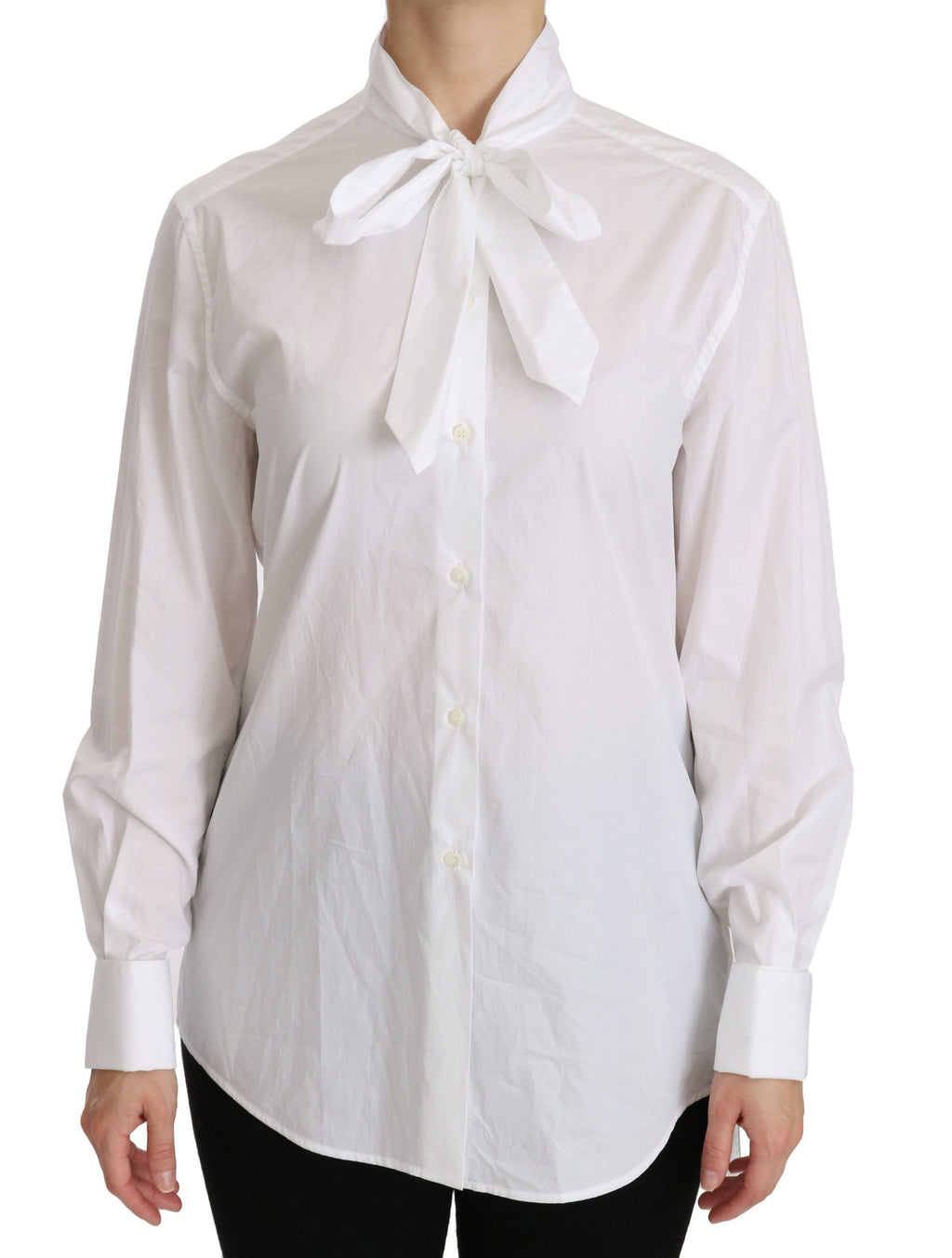 Polo blanc à col roulé et manches longues Dolce &amp; Gabbana