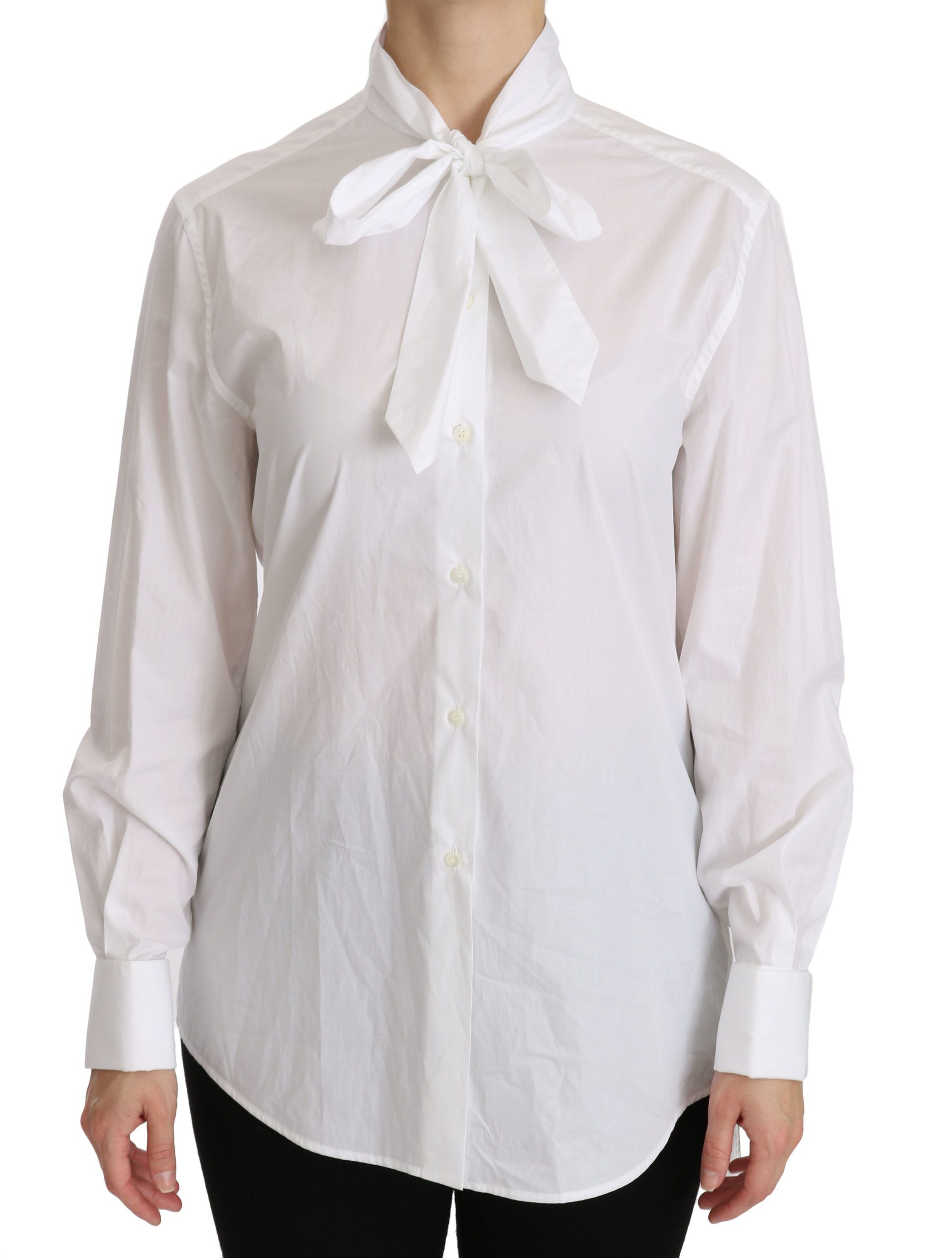 Polo blanc à col roulé et manches longues Dolce &amp; Gabbana