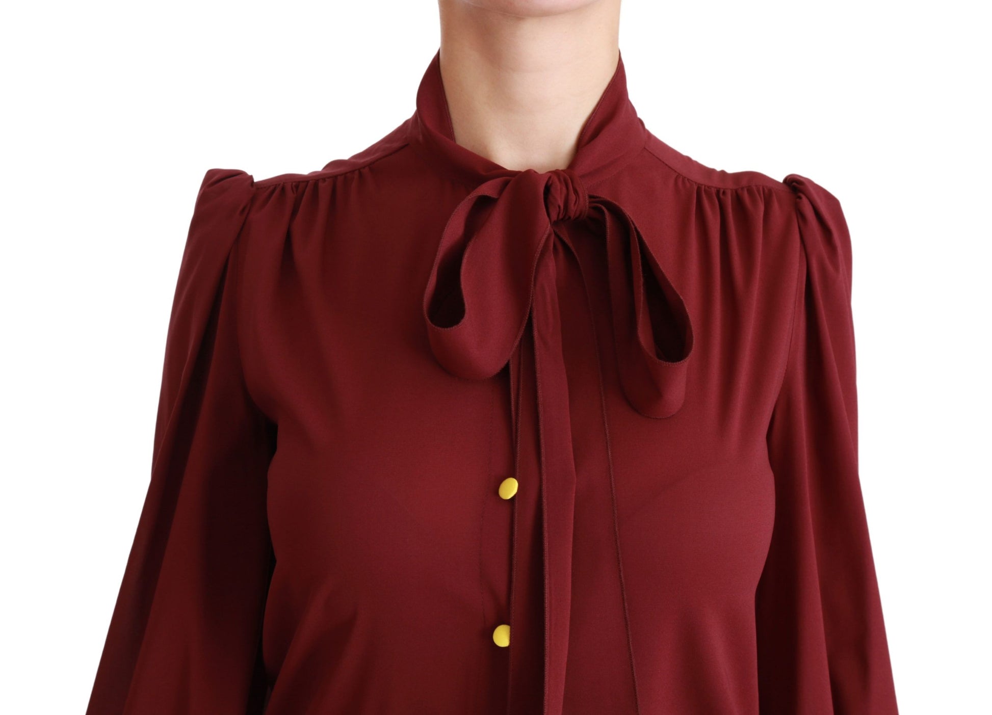Chemisier à manches longues bordeaux Dolce &amp; Gabbana en soie