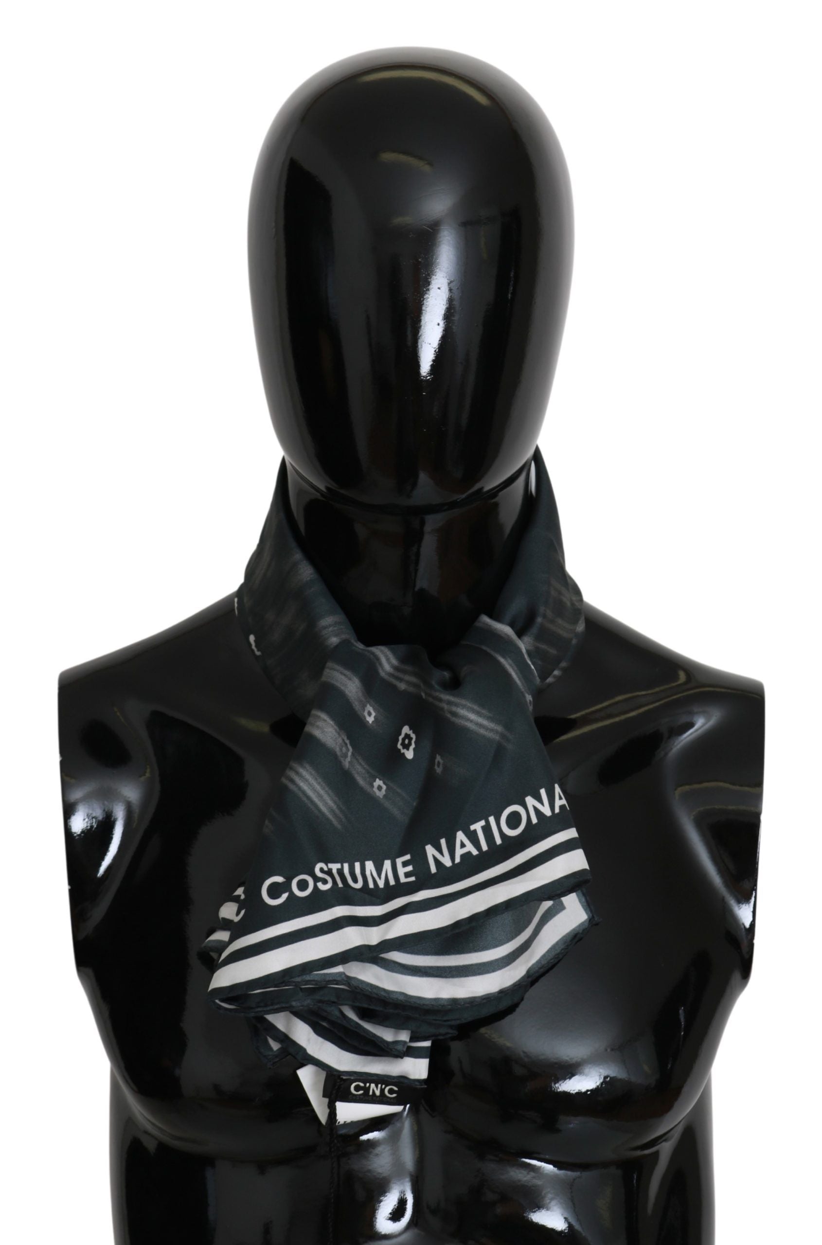 Foulard bleu en soie pour femme, Costume National