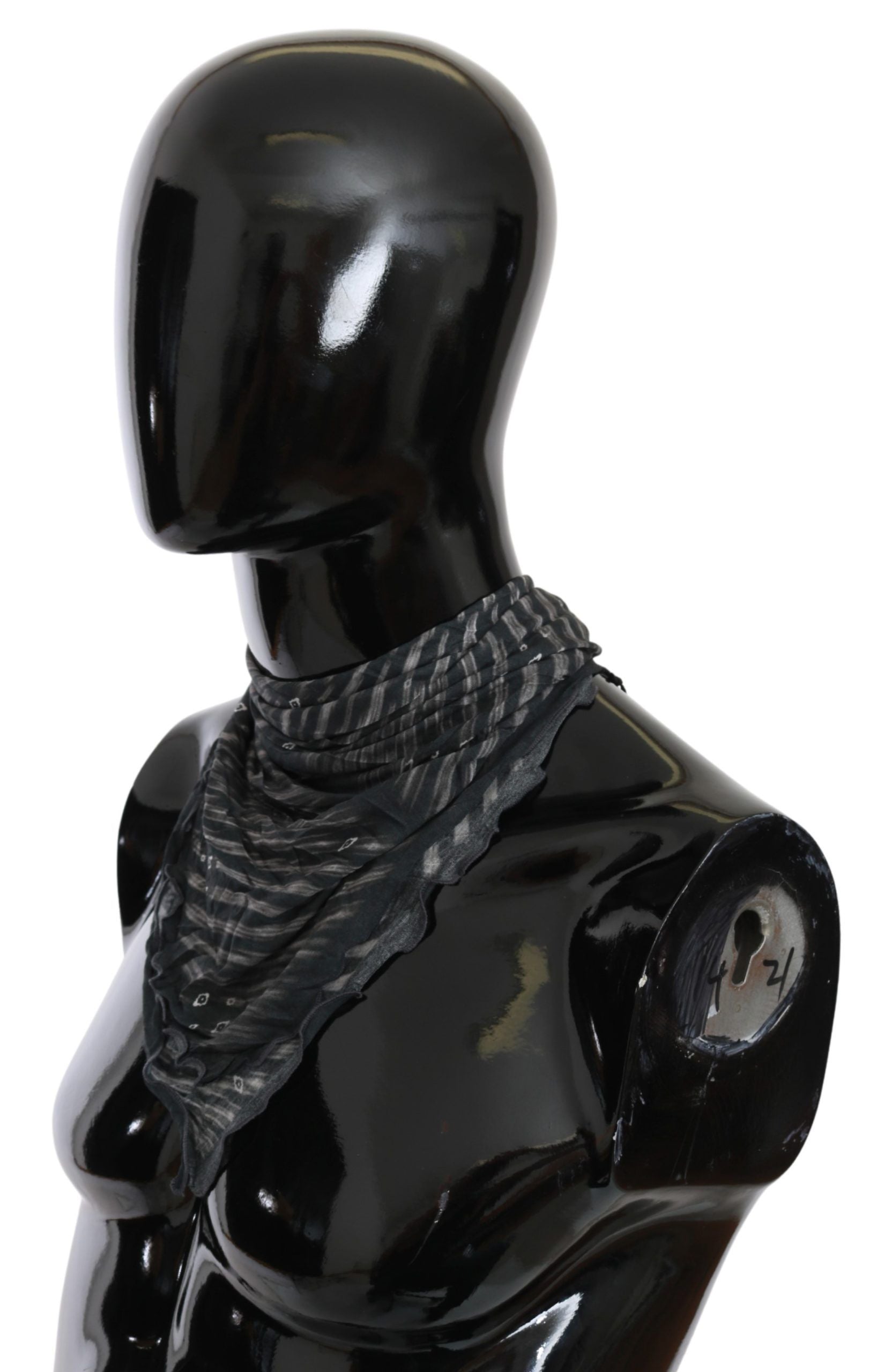 Foulard en viscose noir et gris de marque Costume National