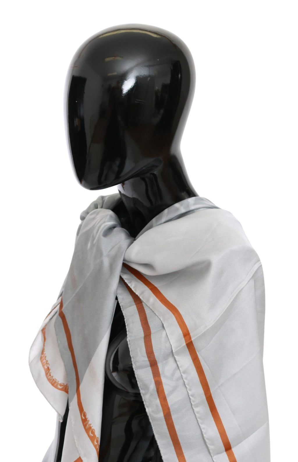 Foulard châle en soie gris rouge Costume National