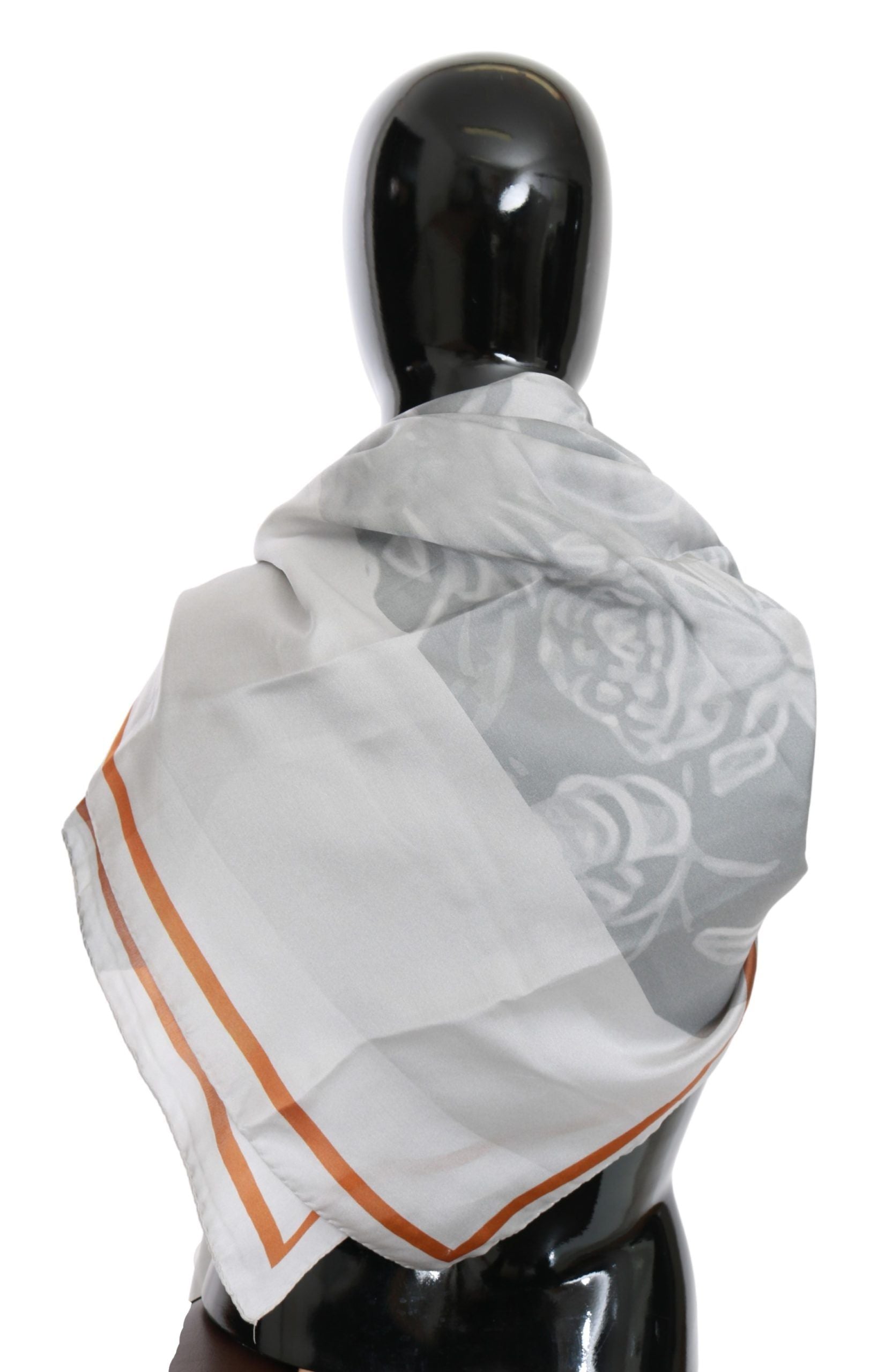 Foulard châle en soie gris rouge Costume National