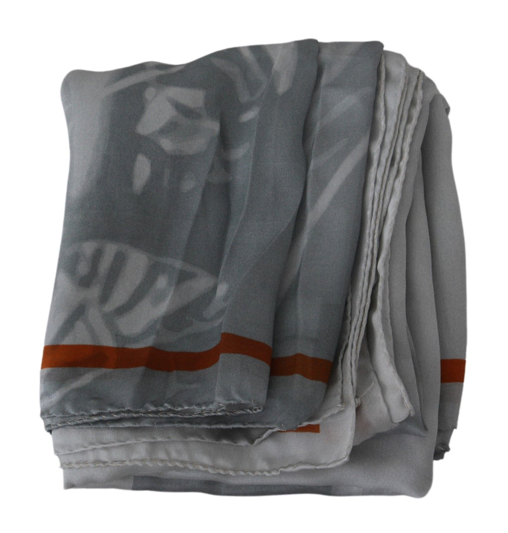 Foulard châle en soie gris rouge Costume National
