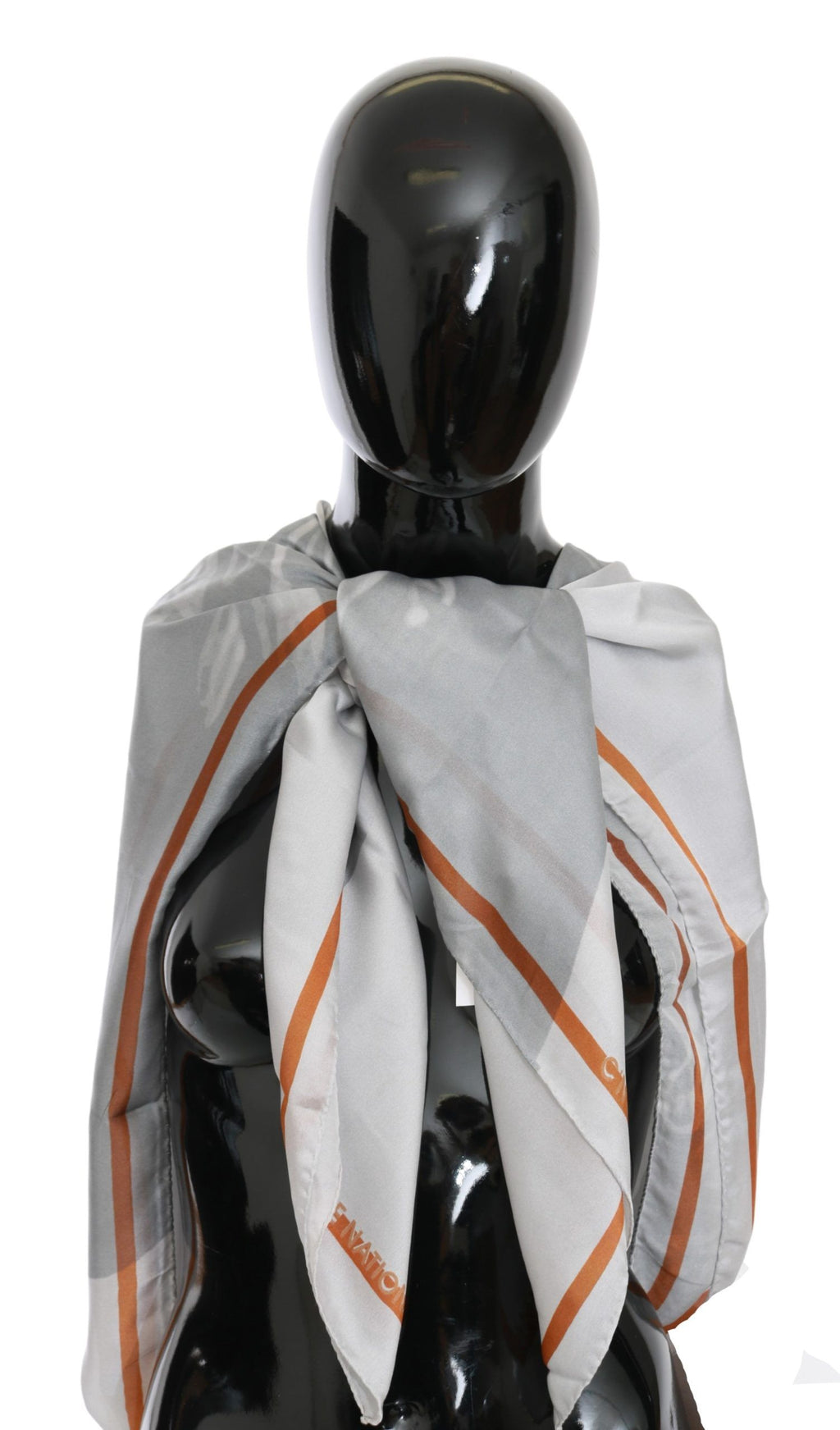 Foulard châle en soie gris rouge Costume National