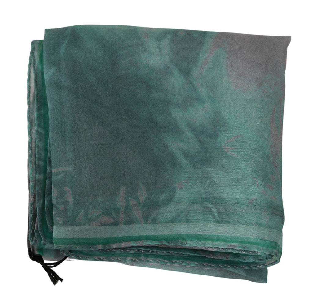 Foulard châle en soie vert Costume National
