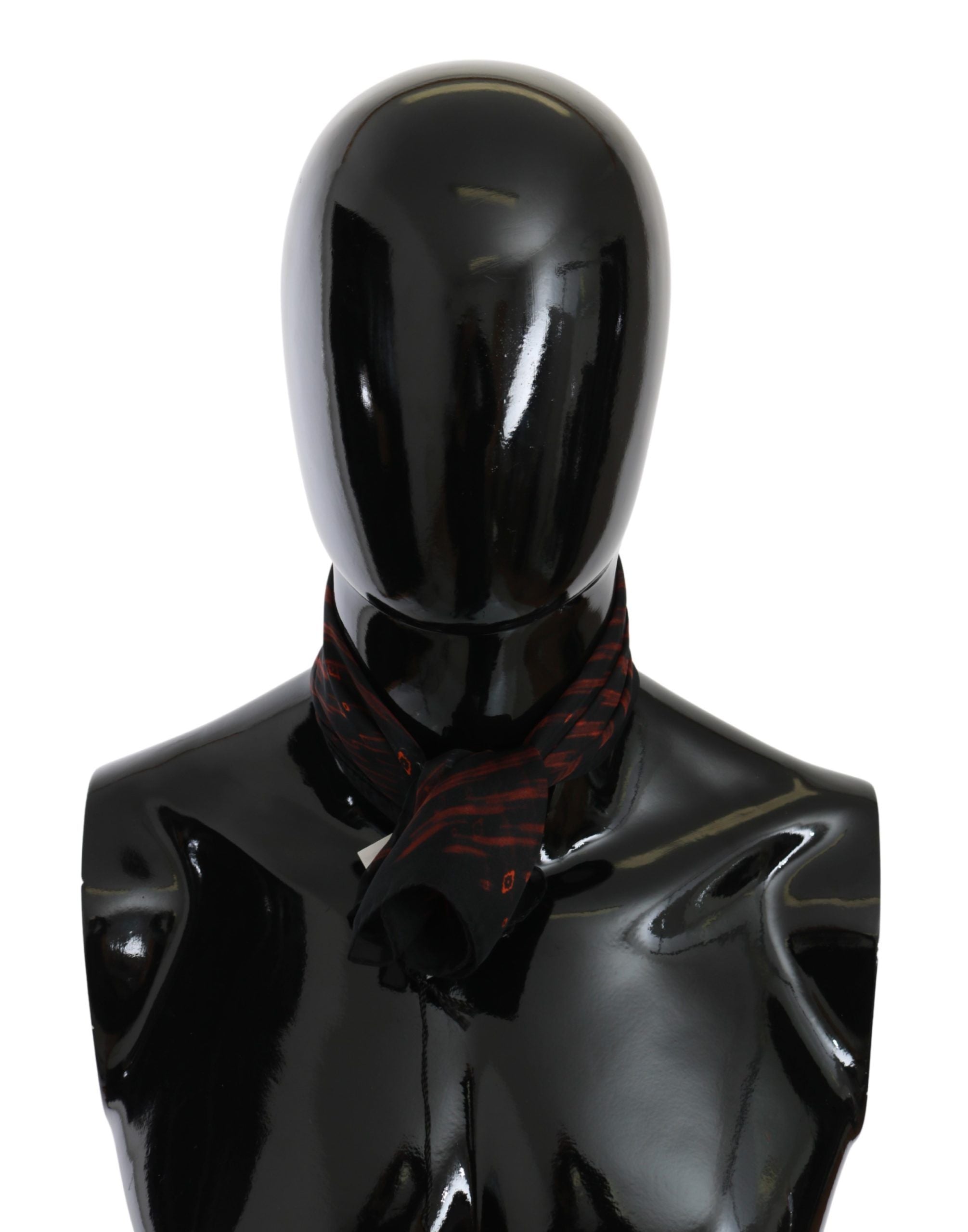 Écharpe de marque Costume National noire et orange 100 % soie