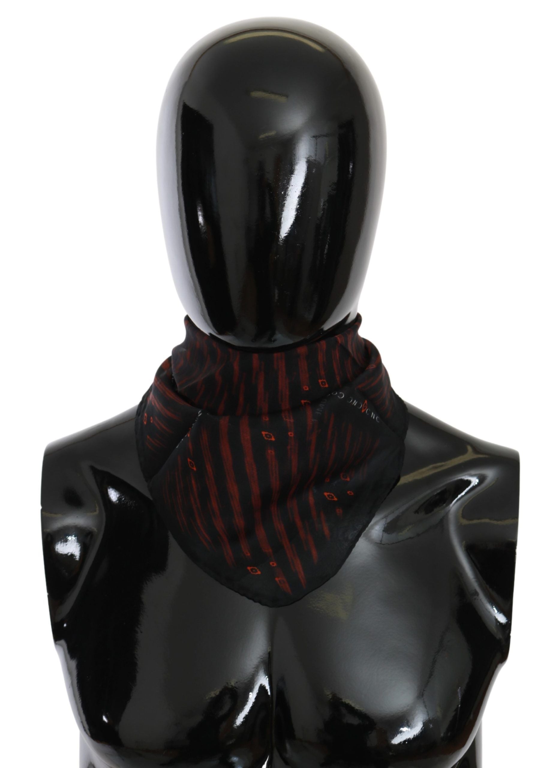 Écharpe de marque Costume National noire et orange 100 % soie