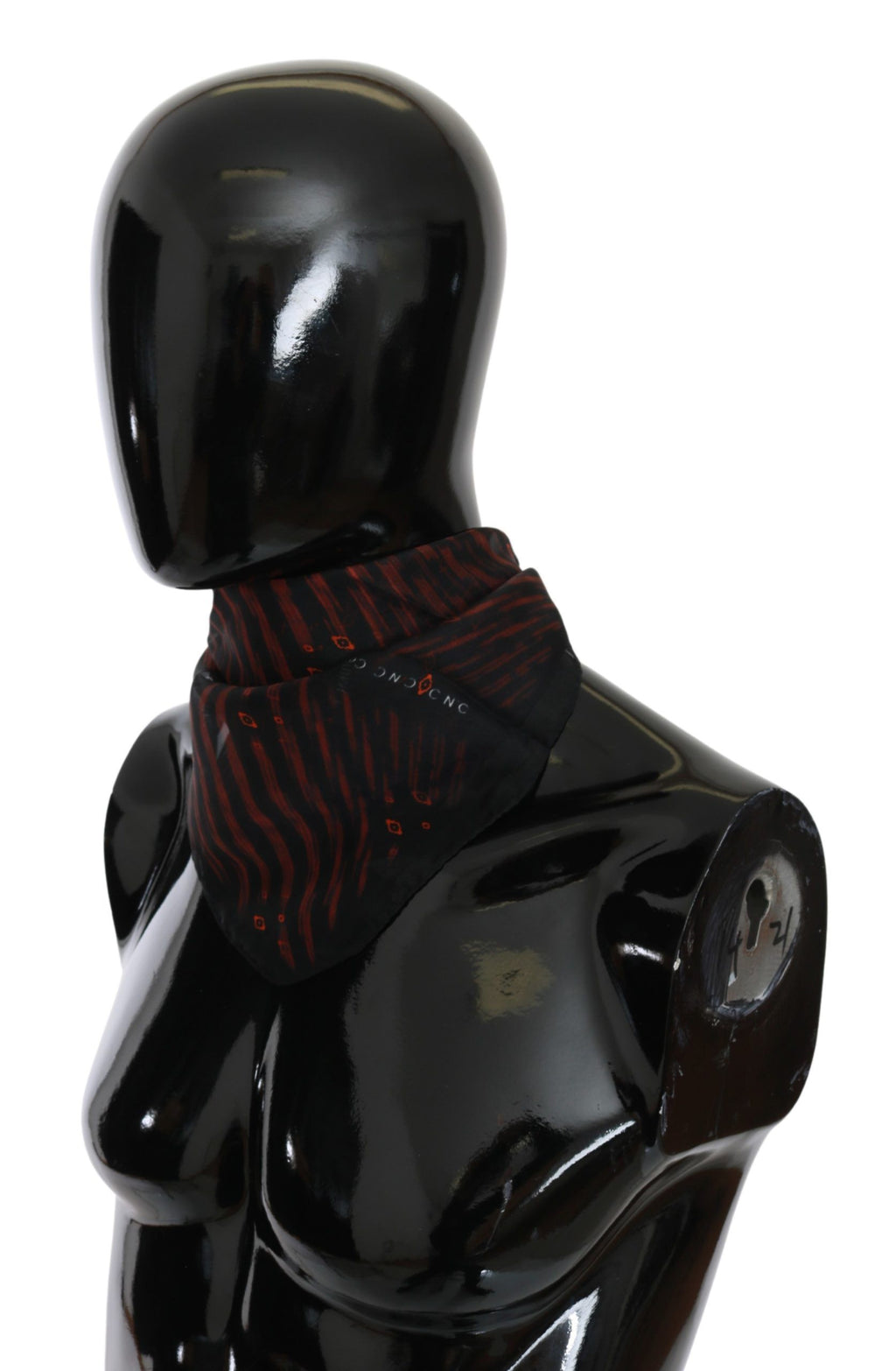 Écharpe de marque Costume National noire et orange 100 % soie