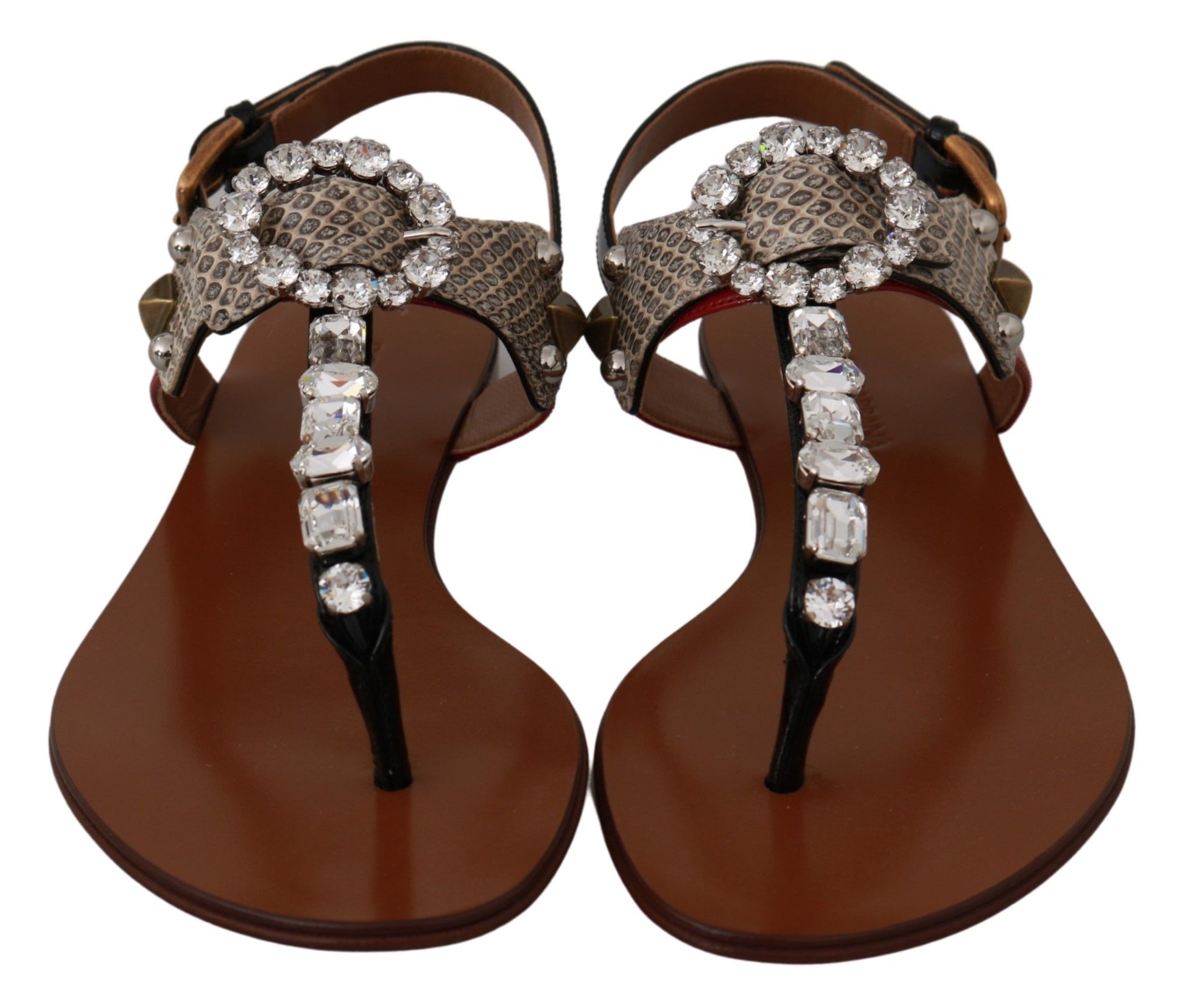 Sandales en cuir et cristaux Dolce &amp; Gabbana