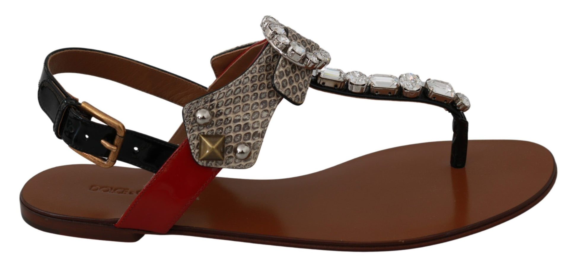 Sandales en cuir et cristaux Dolce &amp; Gabbana