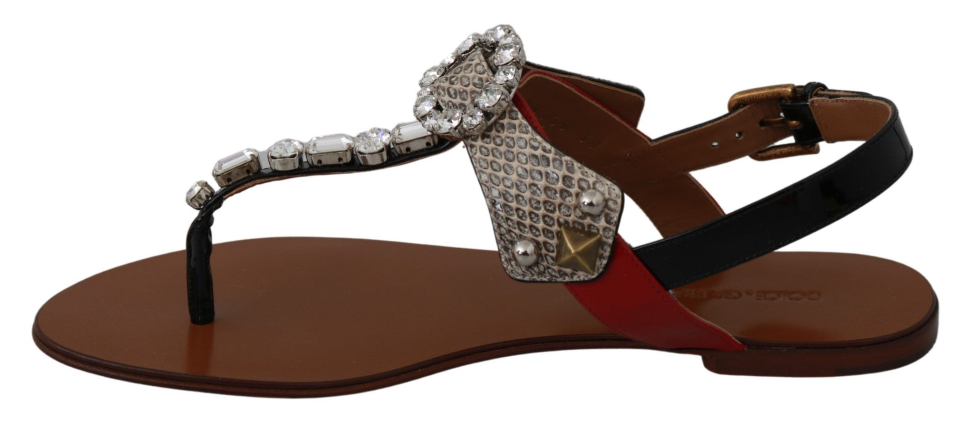 Sandales en cuir et cristaux Dolce &amp; Gabbana