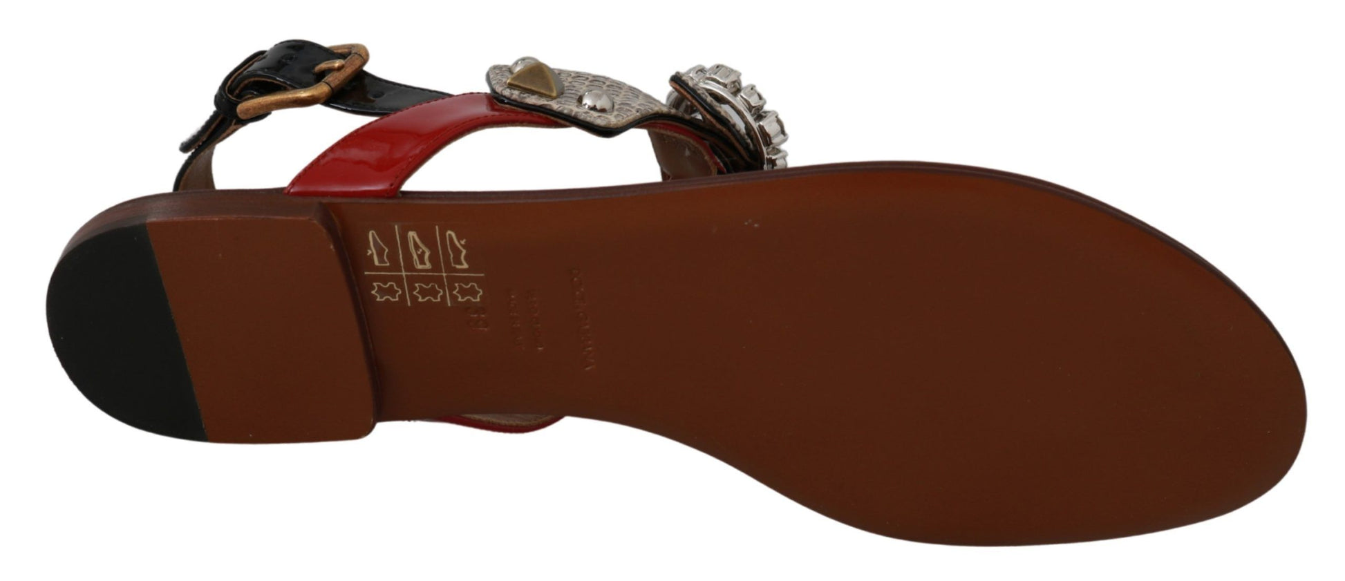 Sandales en cuir et cristaux Dolce &amp; Gabbana