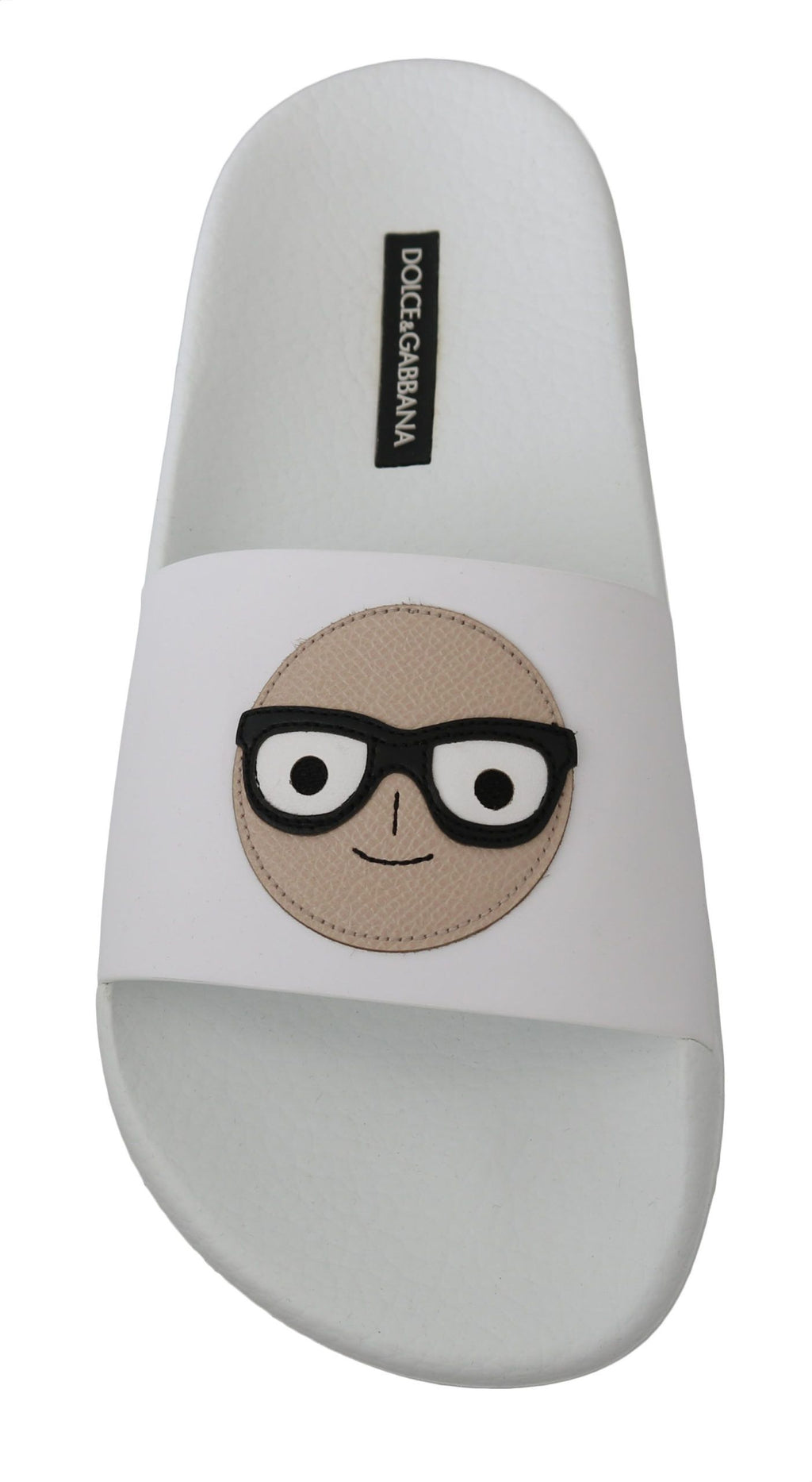 Sandales à enfiler Dolce &amp; Gabbana en cuir blanc #dgfamily